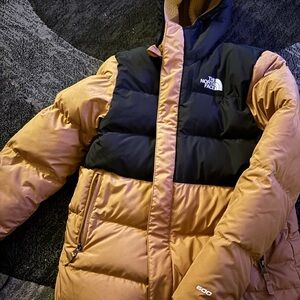 The North Face Black and Tan Puffer Jacket